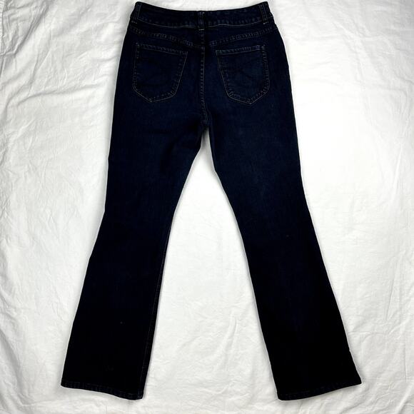 Chico's .5 Platinum Denim Charm Jean Bootcut Dark Wash Blue Jeans Womens 6 - Picture 3 of 12